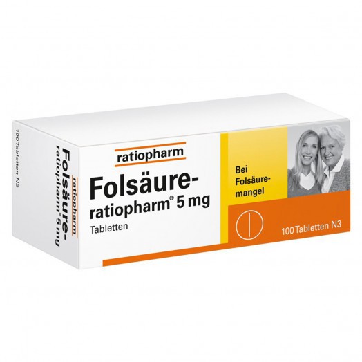 Folsäure-ratiopharm Фолиевая кислота ратиофарм 5 мг ,100 таб.