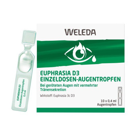 Weleda Euphrasia D3 Einzeldosen-Augentropfen, Веледа Эуфразия D3, дозированные глазные капли, 10X0.4 мл