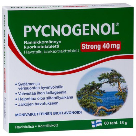 Pycnogenol Strong Пикногенол экстракт коры прибрежной сосны 40 мг 60 таб.