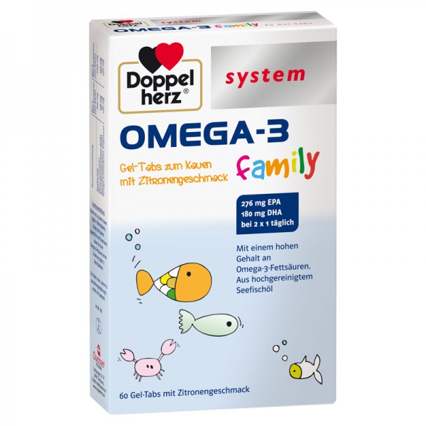 DOPPELHERZ OMEGA-3 GEL-TABS Доппельгерц Омега 3 гелевые рыбки для детей,60 шт
