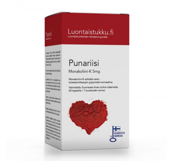 Punariisi + Q10 Красный рис + Q10 для снижения уровня холестерина,  60 капсул 