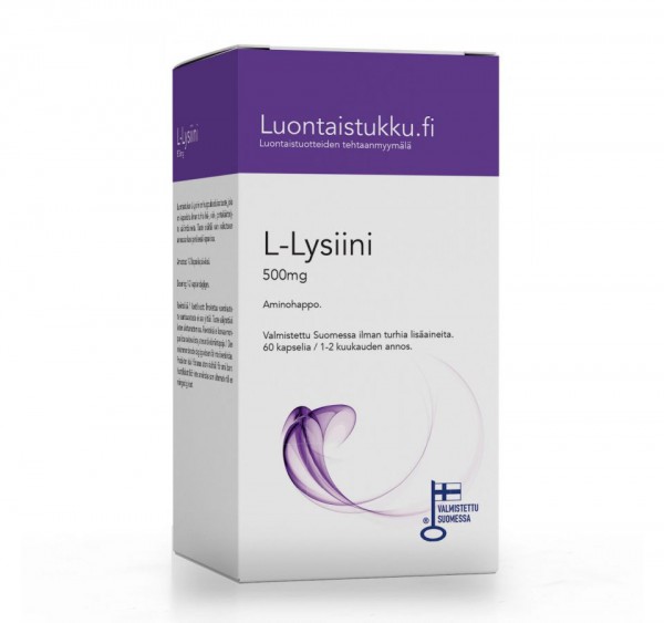 L-Lysiini  L-лизин 500 мг, 60 капсул