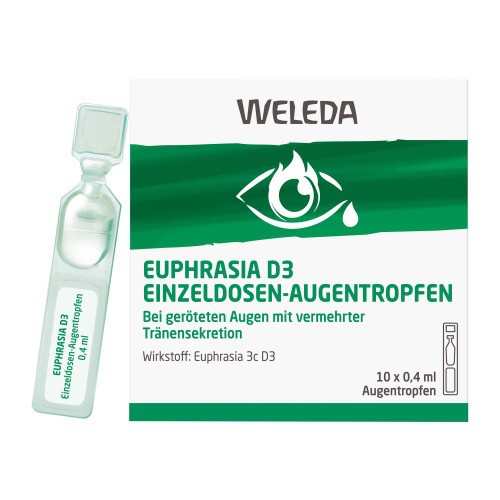 Weleda Euphrasia D3 Einzeldosen-Augentropfen, Веледа Эуфразия D3, дозированные глазные капли, 10X0.4 мл
