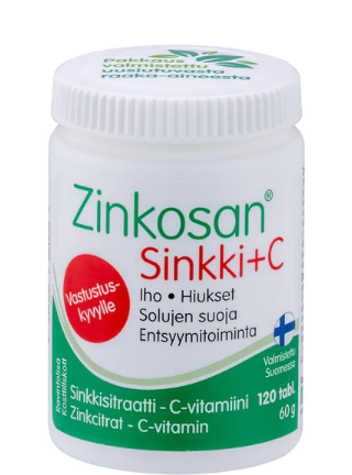 Zinkosan Sinkki + C 120 tabl Цинкосан с витамином С ,обновленная упаковка,120 таблеток