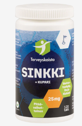 Terveyskaista Sinkki + Kupari 120 tabl Цинк с медью ,120 таблеток
