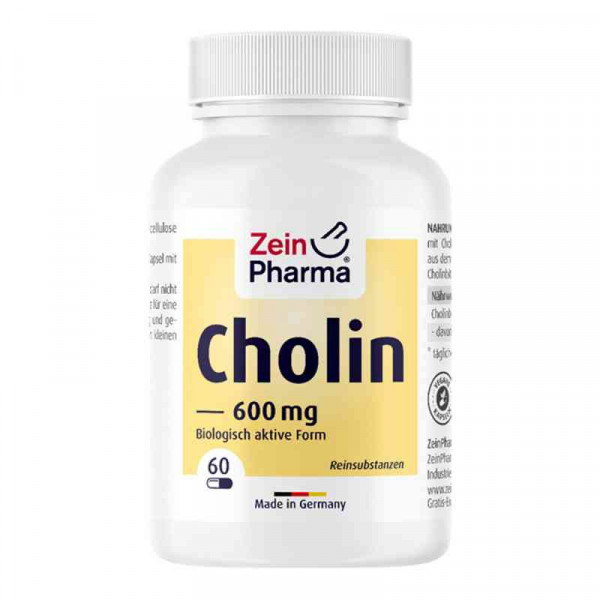 Cholin 600 mg rein aus Bitartrat Zein Pharma Холин ,60 капсул