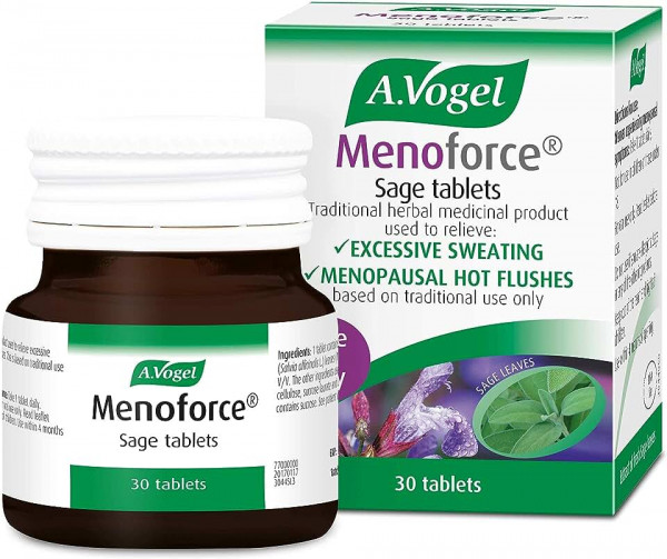 VOGEL Menoforce Strong salviatabletti Вогель Менофорс усиленный при симптомах менопаузы,приливах, 30 шт