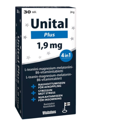 UNITAL PLUS Унитал плюс мелатонин 1,9 мг,30 таблеток