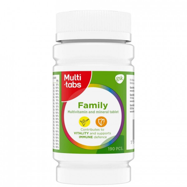 MULTI-TABS FAMILY MONIVITAMIINI мультитабс мультивитамины и минералы ,190 таб