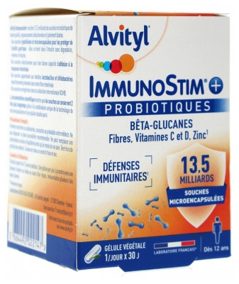 	 Alvityl ImmunoStim+ Probiotika  Алвитил ИммуноСтим+ Пробиотики 30 капсул