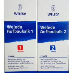 Кальций Weleda Aufbaukalk 1+2 (45 г + 45 г), Веледа Ауфбаукальк, для взрослых и младенцев, 90 г