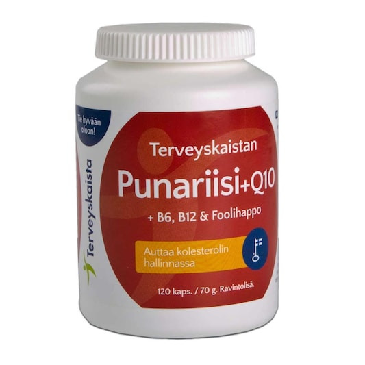 Terveyskaista Punariisi + Q10  Рис коричневый + Q10 эффективное снижение уровня холестерина,120 таблеток - Тервейскаита