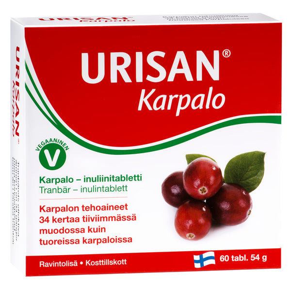 Urisan - Karpalo-inuliinitabletti Урисан клюква от инфекций мочевыводящих путей,60 таб