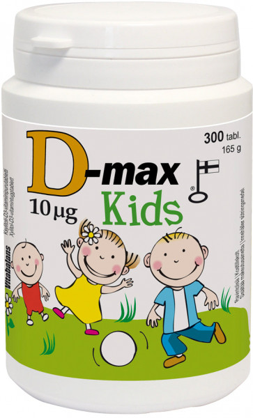 D-Max Kids 10 µg 300 tabl. Де-макс со вкусом груши детский витамин Д3  10 мкг,300 таблеток