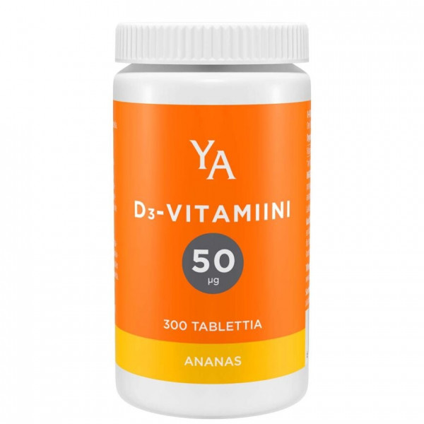 YA Университетская Аптека витамин Д3 50 мкг (2000 МЕ) жевательные таблетки со вкусом ананаса,300 шт.