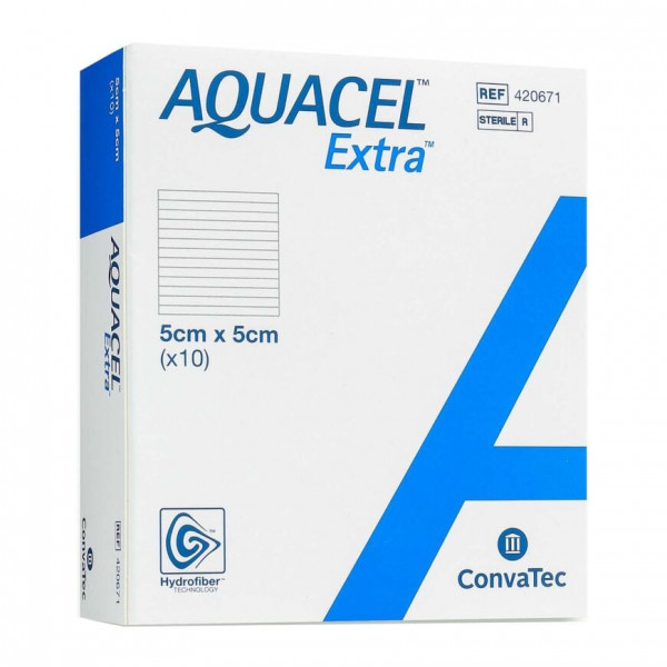 AQUACEL EXTRA 5X5CM 10 KPL Аквасель экстра повязка на рану 5"5 см,10 шт