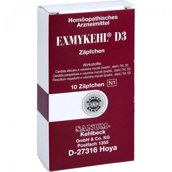 EXMYKEHL D 3 ZÄPFCHEN ЭКСМИКЕЛЬ Д 3 СУППОЗИТОРИИ гомеопатические,10 шт