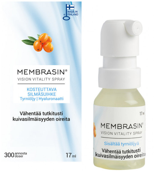 MEMBRASIN Vision Vitality смазывающий спрей для глаз, содержащий облепиховое масло,300 доз(17 мл)