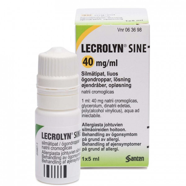 LECROLYN SINE SILMÄTIPAT 40MG/ML, Лекролин Сине 40 мг/мл, глазные капли, 5 мл