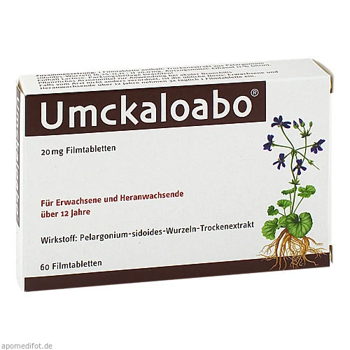 Umckaloabo 20mg Filmtabletten Умкалоабо таблетки,покрытые пленочной оболочкой ,20 мг 60 таб.