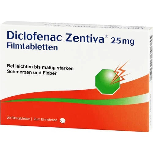 Diclofenac Zentiva 25 mg Диклофенак Зентива 25 мг таблетки, покрытые пленочной оболочкой, 20 шт