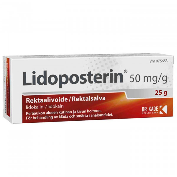 LIDOPOSTERIN 50 MG/G REKTAALIVOIDE 25 g ЛИДОПОСТЕРИН 50 МГ/Г МАЗЬ РЕКТАЛЬНАЯ 25 г