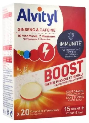 	 Alvityl Boost Ginseng und Koffein 20 Brausetabletten 	 Алвитил Boost Ginseng and Caffeine 20 шипучих таблеток