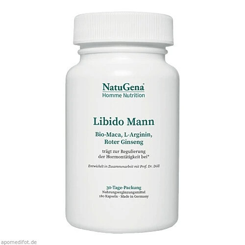 Libido Mann L-Arginin + Roter Ginseng + Maca 180 штук, Либидо Мэн L-аргинин + красный женьшень + мак, 180 шт