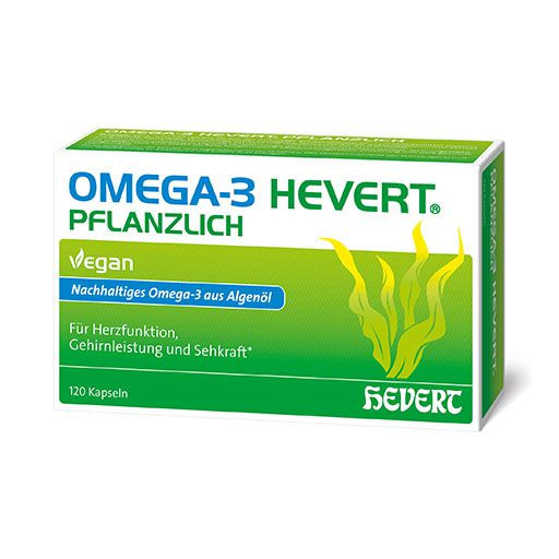 OMEGA-3 HEVERT pflanzlich Weichkapseln Vegan 120 St, ОМЕГА-3 ХЕВЕРТ растительные мягкие капсулы, веган 120 штук