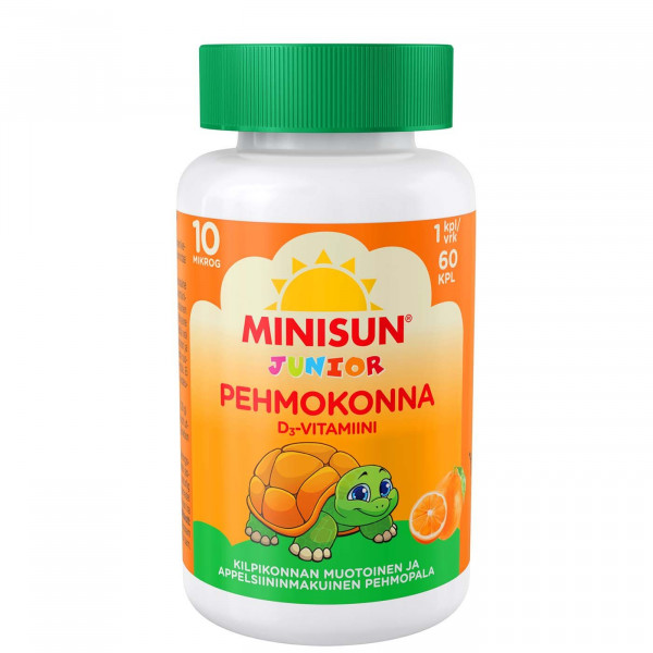 MINISUN JUNIOR PEHMOKONNA D3-VITAMIINI 10 MIKROG 60 KPL, МИНИСАН ВИТАМИН D3 10 мкг для детей,  60 шт