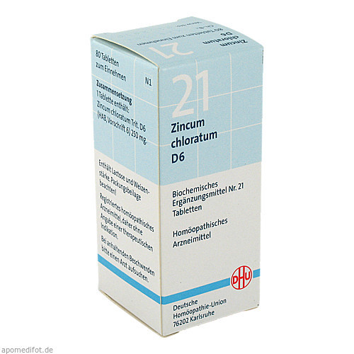 BIOCHEMIE DHU 21 ZINCUM CHLORATUM D 6,80 Stk. БИОХИМИЯ DHU 21 ЦИНКУМ ХЛОРАТУМ D 6,80 шт.