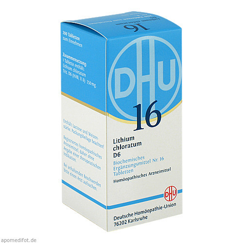 BIOCHEMIE DHU 16 LITHIUM CHLORATUM D 6,200 Stk. БИОХИМИЯ DHU 16 ЛИТИЙ ХЛОРАТУМ D 6,200 шт.