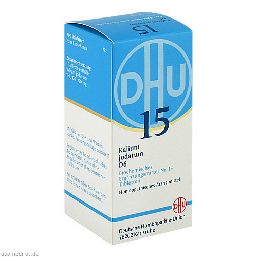 BIOCHEMIE DHU 15 KALIUM JODATUM D 6,200 Stk. БИОХИМИЯ DHU 15 KOTASUM JODATUM D 6,200 шт.