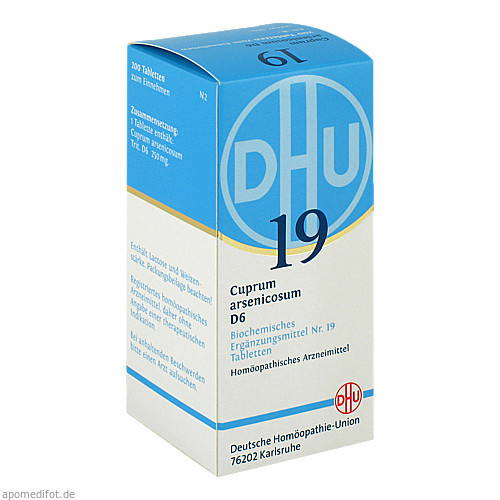 BIOCHEMIE DHU 19 CUPRUM ARSENICOSUM D 6,200 Stk. БИОХИМИЯ DHU 19 МЫШЬЯК МЕДЬ D 6,200 шт.