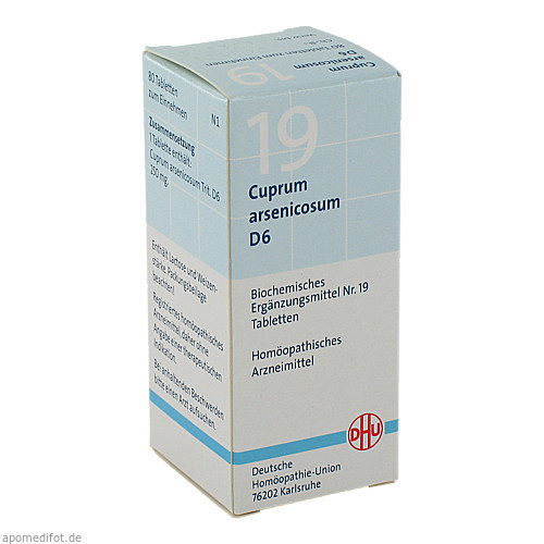 BIOCHEMIE DHU 19 CUPRUM ARSENICOSUM D 6,80 Stk. БИОХИМИЯ DHU 19 МЫШЬЯК МЕДЬ D 6,80 шт.