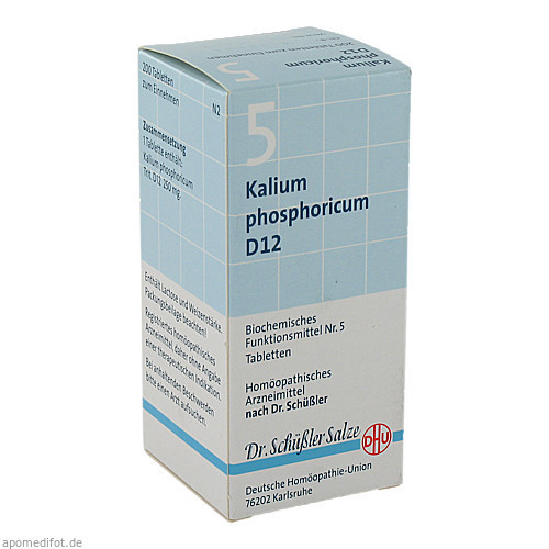 BIOCHEMIE DHU 5 KALIUM PHOSPHORICUM D12,200 Stk. БИОХИМИЯ DHU 5 КАЛИЙ ФОСФОРИКУМ D12,200 шт.