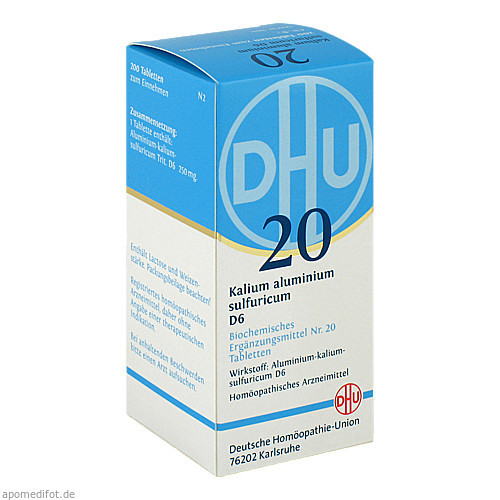 BIOCHEMIE DHU 20 KALIUM ALUMINIUM SULFURICUM D6,200 Stk. БИОХИМИЯ DHU 20 КАЛИЙ АЛЮМИНИЙ СУЛЬФУРИКУМ D6,200 шт.