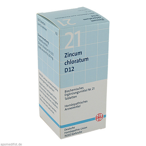 BIOCHEMIE DHU 21 ZINCUM CHLORATUM D12,200 Stk. БИОХИМИЯ DHU 21 ЦИНКУМ ХЛОРАТУМ D12,200 шт.