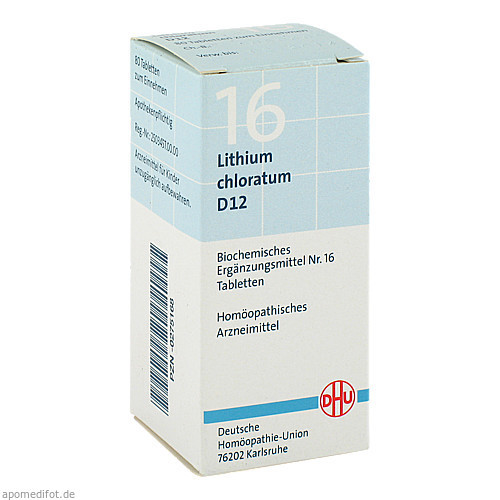 BIOCHEMIE DHU 16 LITHIUM CHLORATUM D12,80 Stk. БИОХИМИЯ DHU 16 ЛИТИЙ ХЛОРАТУМ D12,80 шт.