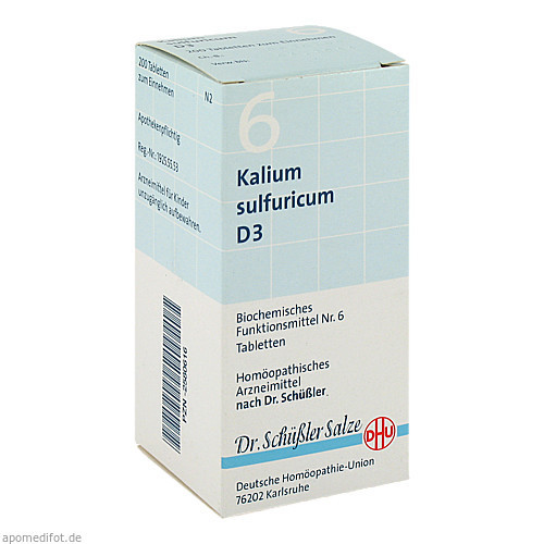 BIOCHEMIE DHU 6 KALIUM SULFURICUM D 3,200 Stk. БИОХИМИЯ DHU 6 КАЛИЙ СУЛЬФУРИКУМ D 3,200 шт.