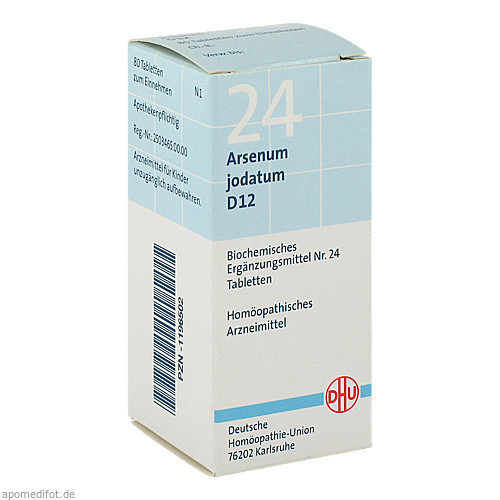 BIOCHEMIE DHU 24 ARSENUM JODATUM D12,80 Stk. БИОХИМИЯ DHU 24 ИОДАТ МЫШЬЯ D12,80 шт.