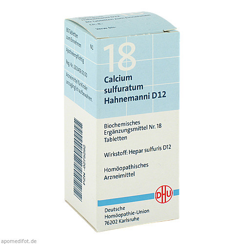 BIOCHEMIE DHU 18 CALCIUM SULFURATUM HAHNEMANNI D12,80 Stk. БИОХИМИЯ DHU 18 КАЛЬЦИЯ СУЛЬФУРАТУМ ГАНЕМАННИ D12,80 шт.