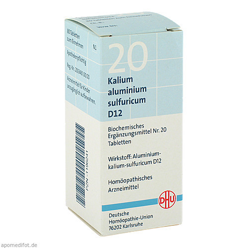 BIOCHEMIE DHU 20 KALIUM ALUMINIUM SULFURICUM D12,80 Stk. BIOCHEMIE DHU 20 КАЛИЙ АЛЮМИНИЙ СЕРНЫЙ D12,80 шт.