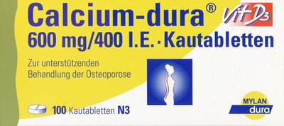 CALSIUM DURA Vit D3 600 мг / 400 МЕ Кальци дура жевательные таблетки 100 шт