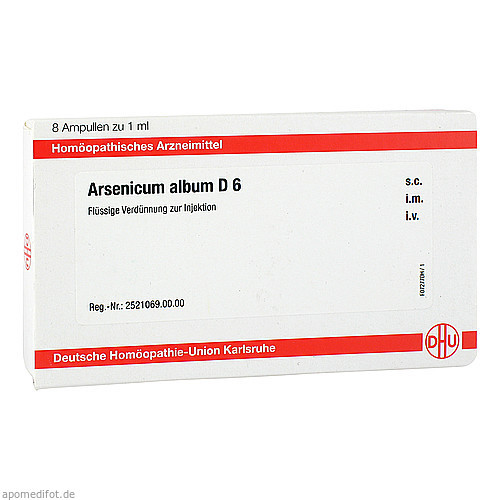 ARSENICUM ALBUM D6 AMPULLEN,8x1 ml АРСЕНИКУМ АЛЬБОМ D6 АМПУЛЫ,8x1 мл