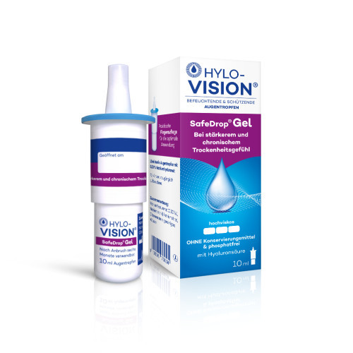 Hylo-Vision SafeDrop Gel,Das Gel kann bis zu sechs Monate nach dem Öffnen verwendet werden. Hylo-Vision SafeDrop гель,Гель можно использовать до шести месяцев после открытия.