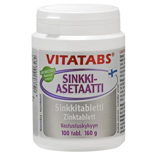 Vitatabs Zinc Acetate Витатабс Цинка ацетат со вкусом яблока 15 мг 100 таб