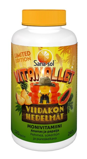 Sana-sol Vitanallet  Санасол мультивитаминные желейные мишки для детей 120 шт