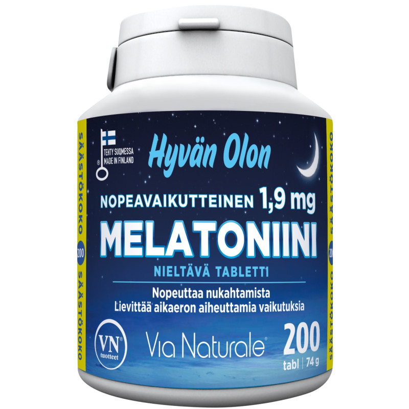 VN Hyvän Olon Melatonin, 1,9mg Мелатонин 1.9 мг,200 таблеток