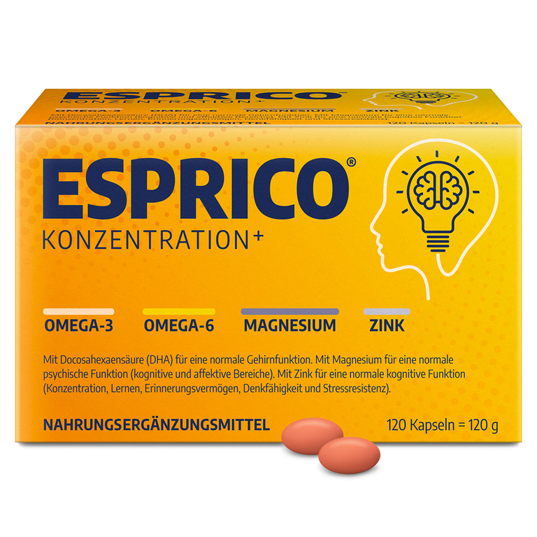 Esprico Эсприко витамины для детей с Омега3,цинком и магнием при СДВГ,120 капсул